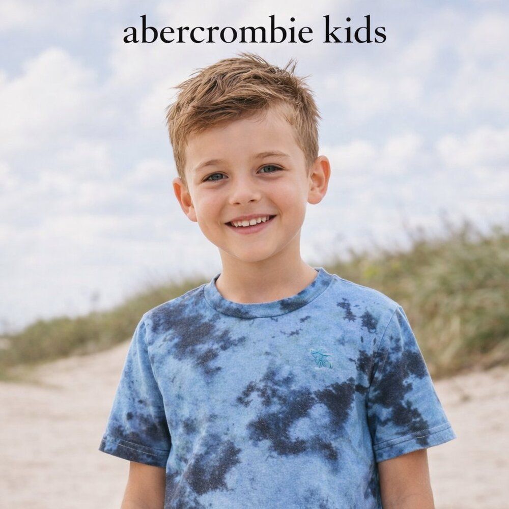Abercrombie Kids Tie Dye T Shirt Boys 7/8 | Blue Graphic Tee Summer Outfit Top